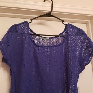 Lace blue top Maurices